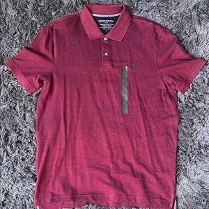 Banana Republic Heathered Burgundy Polo with Contrast Trim